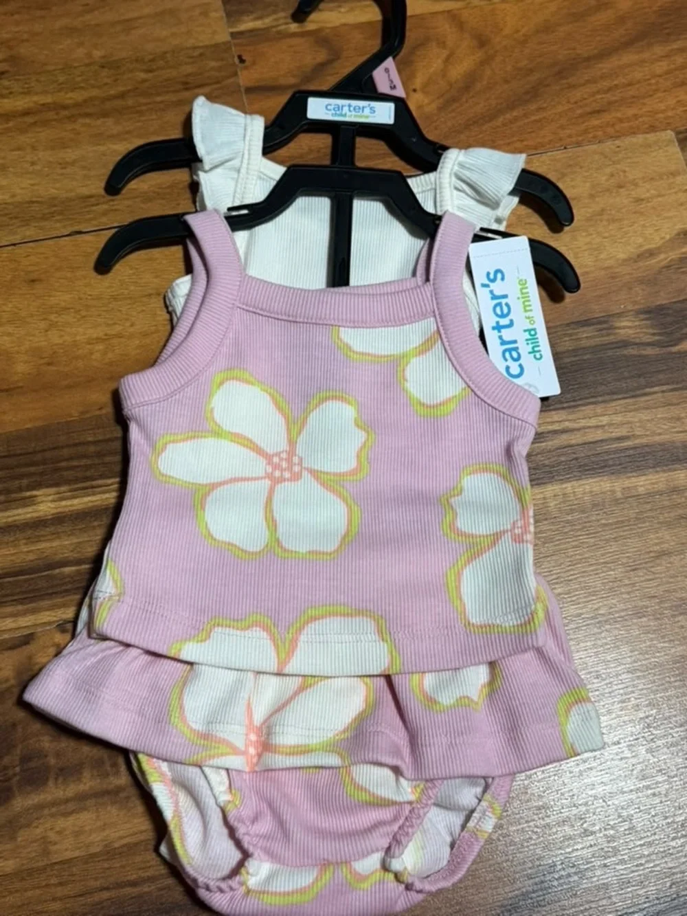 Carter's Pink & Yellow Kids Tank and Short 3-Pack (Bluey & Watermelon Prints)